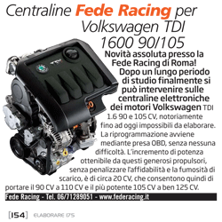 Centraline Fede Racing per Volkswagen TDI 1600 90/105